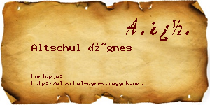 Altschul Ágnes névjegykártya