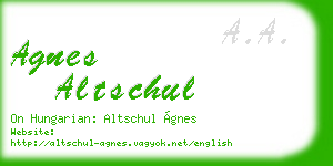 agnes altschul business card